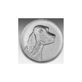 Emblem D=50mm Setter, silberfarben in Kunststoff fr Pokale und Medaillen