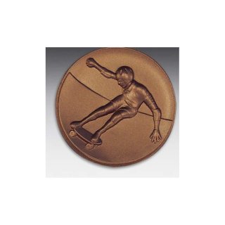Emblem D=50mm Skateboard, bronzefarben in Kunststoff fr Pokale und Medaillen