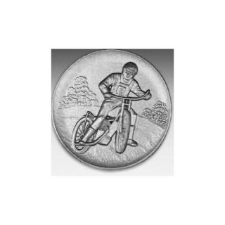 Emblem D=50mm Speedway, silberfarben in Kunststoff fr Pokale und Medaillen