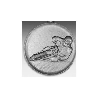 Emblem D=50mm Speedway, silberfarben in Kunststoff fr Pokale und Medaillen