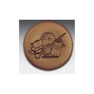 Emblem D=50mm Spielmannszug, bronzefarben in Kunststoff fr Pokale und Medaillen