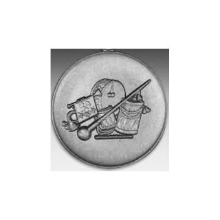 Emblem D=50mm Spielmannszug, silberfarben in Kunststoff fr Pokale und Medaillen