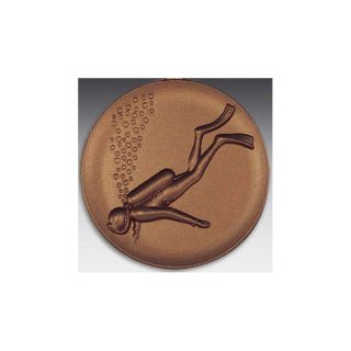 Emblem D=50mm Sporttaucher, bronzefarben in Kunststoff fr Pokale und Medaillen