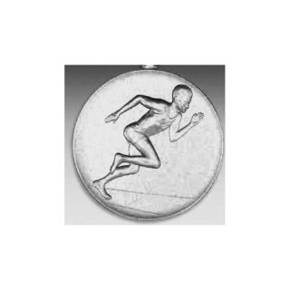 Emblem D=50mm Sprinter, silberfarben in Kunststoff fr Pokale und Medaillen