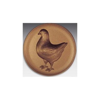 Emblem D=50mm Taube, Kingtaube, bronzefarben in Kunststoff fr Pokale und Medaillen
