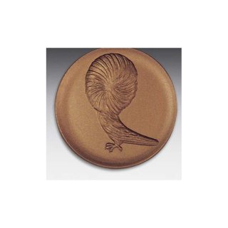 Emblem D=50mm Taube, Perckentaube,   bronzefarben, siber- oder goldfarben