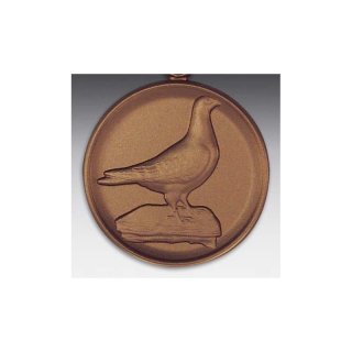 Emblem D=50mm Taube eine, bronzefarben in Kunststoff fr Pokale und Medaillen