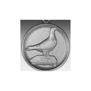 Emblem D=50mm Taube eine, silberfarben in Kunststoff fr Pokale und Medaillen