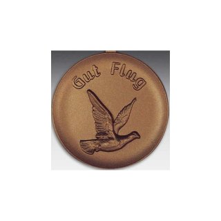 Emblem D=50mm Taube fliegend, bronzefarben in Kunststoff fr Pokale und Medaillen