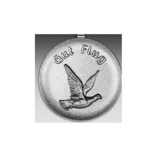 Emblem D=50mm Taube fliegend, silberfarben in Kunststoff fr Pokale und Medaillen