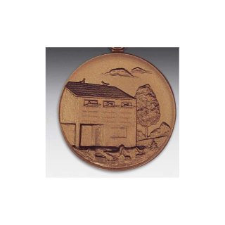 Emblem D=50mm Tauben daheim, bronzefarben in Kunststoff fr Pokale und Medaillen