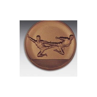 Emblem D=50mm Teak-won-do, bronzefarben in Kunststoff fr Pokale und Medaillen