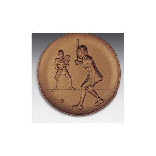 Emblem D=50mm Tennis Doppel Damen, bronzefarben in Kunststoff fr Pokale und Medaillen