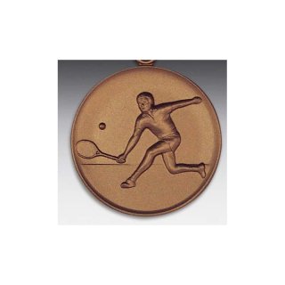 Emblem D=50mm Tennis Spieler,  bronzefarben, siber- oder goldfarben