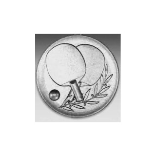 Emblem D=50mm Tischtennis Schlger, silberfarben in Kunststoff fr Pokale und Medaillen