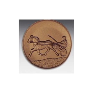Emblem D=50mm Trabrennfahrer, bronzefarben in Kunststoff fr Pokale und Medaillen