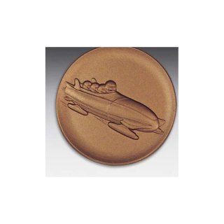 Emblem D=50mm Viererbob, bronzefarben in Kunststoff fr Pokale und Medaillen