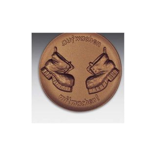Emblem D=50mm Wanderschuhe, bronzefarben in Kunststoff fr Pokale und Medaillen
