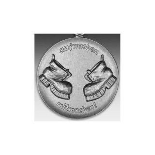 Emblem D=50mm Wanderschuhe, silberfarben in Kunststoff fr Pokale und Medaillen