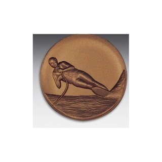 Emblem D=50mm Wasserski, bronzefarben in Kunststoff fr Pokale und Medaillen