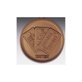 Emblem D=50mm Watten, bronzefarben in Kunststoff fr Pokale und Medaillen