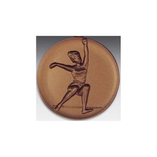 Emblem D=50mm Weitsprung - Frauen, bronzefarben in Kunststoff fr Pokale und Medaillen