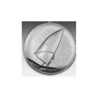 Emblem D=50mm Windsurfing, silberfarben in Kunststoff fr Pokale und Medaillen