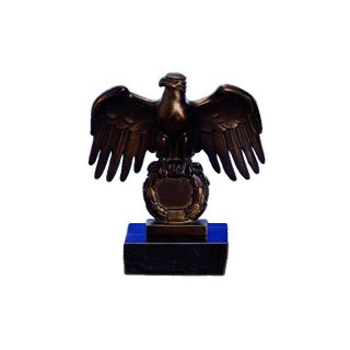 Figur Adler auf Lorbeerkranz 19cm bronziert
