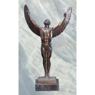 Figur Ikarus  versilbert 36cm  bronziert 36cm