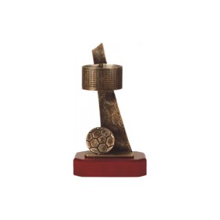 Figur Pokal Trophe Jaccolo - Jakkolo auf Mahagoni Lok Holzsockel, incl einer Textgravur