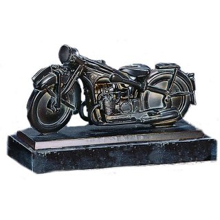 Figur Motorrad Oldtimer BMW  versilbert 14cm