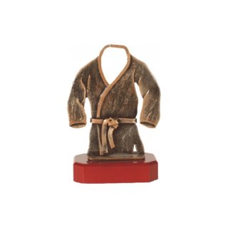 Figur Pokal Trophe Judo auf Mahagoni Lok Holzsockel, incl einer Textgravur
