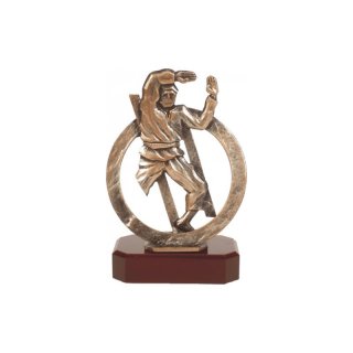 Figur Pokal Trophe  Motorstort auf Mahagoni Lok Holzsockel, incl einer Textgravur  auf Holzsockel