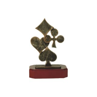 Figur Pokal Trophe Karten Pokern - Skat H=225mm inkl. Gravur