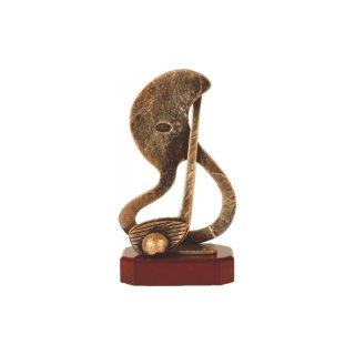 Figur Pokal Trophe Mini Golf auf Mahagoni Lok Holzsockel, incl einer Textgravur