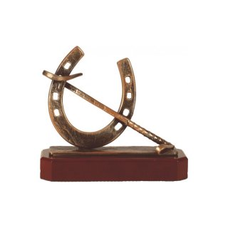 Figur Pokal Trophe Reitsport - Reitsport auf Mahagoni Lok Holzsockel, incl einer Textgravur