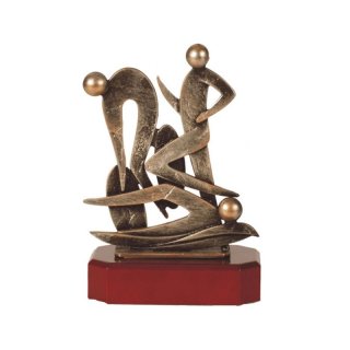 Figur Pokal Trophe Triathlon H=210mm auf Holzsockel