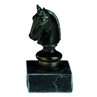 Figur Schachpferd bronziert 13cm