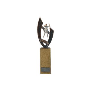 Figur  Schiesport Bogenschieen auf Sandsteinsockel H=290mm, Gravur im Preis enthalten.
