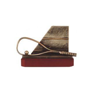 Figur Pokal Trophe Korbball auf Mahagoni Lok Holzsockel, incl einer Textgravur