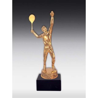 Figur Tennisspieler Bronze, Glanz-Gold, Glanz-Silber oder  Versilbert-geschwrzt ca. 15cm