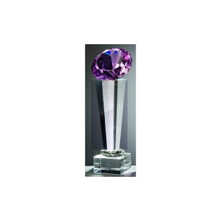 Noblesseglas-Trophe 23cm Diamant ros, Sockel 60x30mm