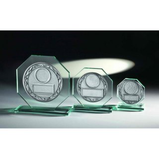 Glastrophe 8-eck mit Prgo-Scheibe, in 3 unterschiedlichen Gren Preis ist incl. Gravurschild, Emblem & Gravur