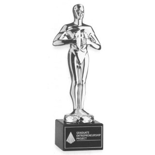 Hollywood-Award Classic Sterling-versilbert auf Kristallsockel,  Preis ist incl.Text & Logogravur, keine weiteren Kosten,