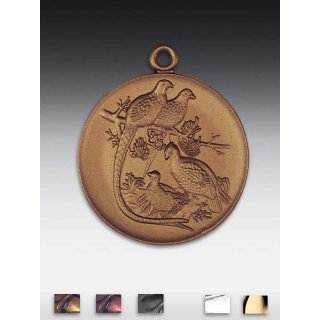 Jagd - Medaille Fasane mit se  50mm, bronzefarben in Metall