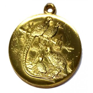 Medaille Fasane mit se  50mm,   bronzefarben, siber- oder goldfarben