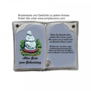 Keramikbuch Grau, Motiv Worpswede Buddah