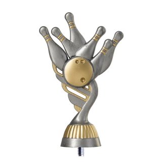 Kunststoff Figur Silber-Gold Bowling 158mm