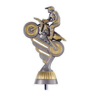 Kunststoff Figur Silber-Gold Motorradsport Enduro  158mm