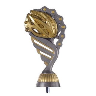 Kunststoff Figur Silber-Gold Radsport  158mm